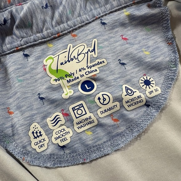 TailorByrd Shirt Mens Large All Over Print‎ Flamingo Performance Golf Stretch - Picture 3 of 9